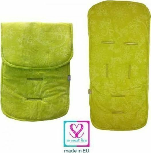 So Sweet Line Stroller Seat Liner Double Sided 32x69cm Green