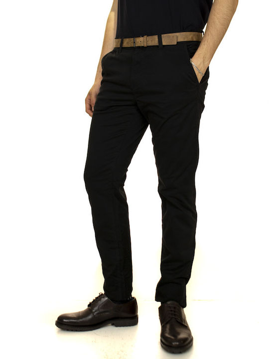 Hose Chino Elastisch in Schlanker Passform Schwarz