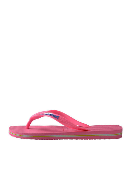 Kinder Flip Flops Rosa Brasil Logo