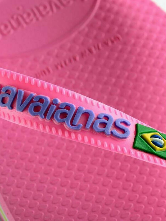 Kinder Flip Flops Rosa Brasil Logo