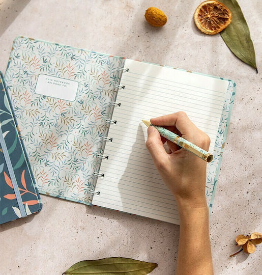 Filofax Botanical Σημειωματάριο A5 Ριγέ Πράσινο