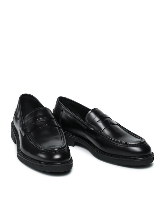 Lords Δερμάτινα Ανδρικά Loafers σε Μαύρο Χρώμα
