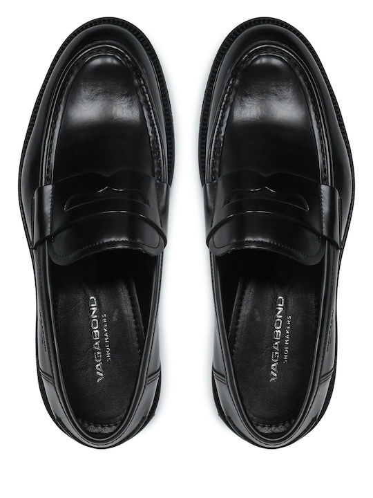 Lords Δερμάτινα Ανδρικά Loafers σε Μαύρο Χρώμα