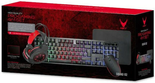 Omega VARR Squad 02 Gaming Keyboard Set with RGB lighting & Mouse (English US)