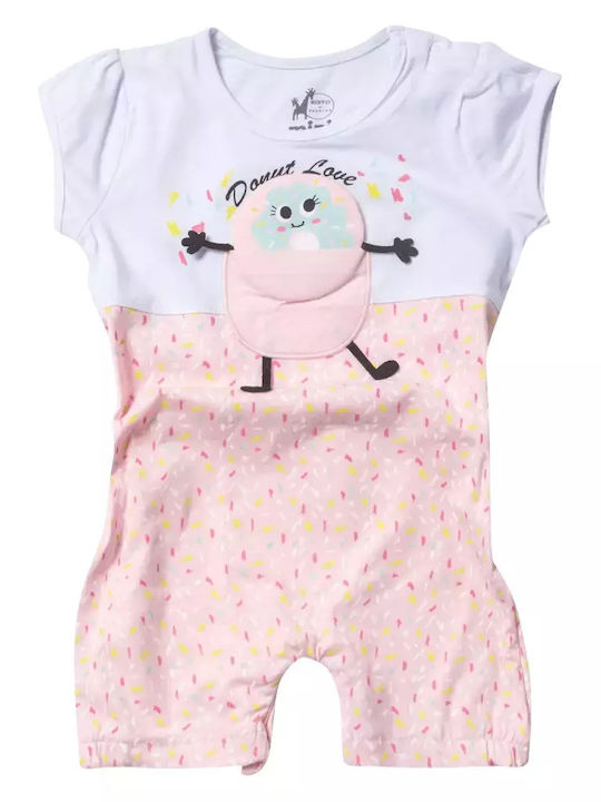 Evita Baby Bodysuit Set Short-Sleeved Pink