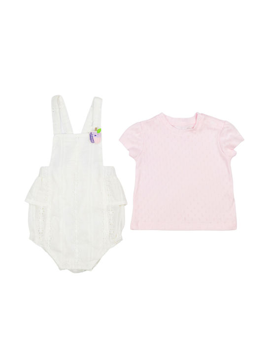 Evita Baby Bodysuit Set Short-Sleeved with Shorts White