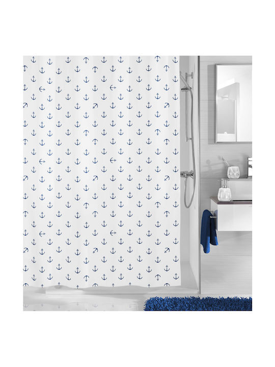 Kleine Wolke Anchor Shower Curtain Fabric 240x180cm Blue