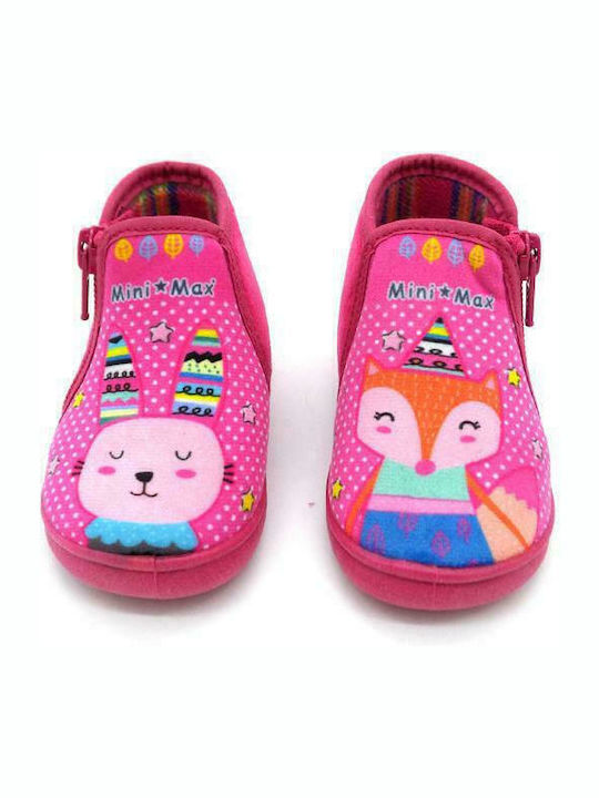 Kinderhausschuhe Stiefel Fuchsie