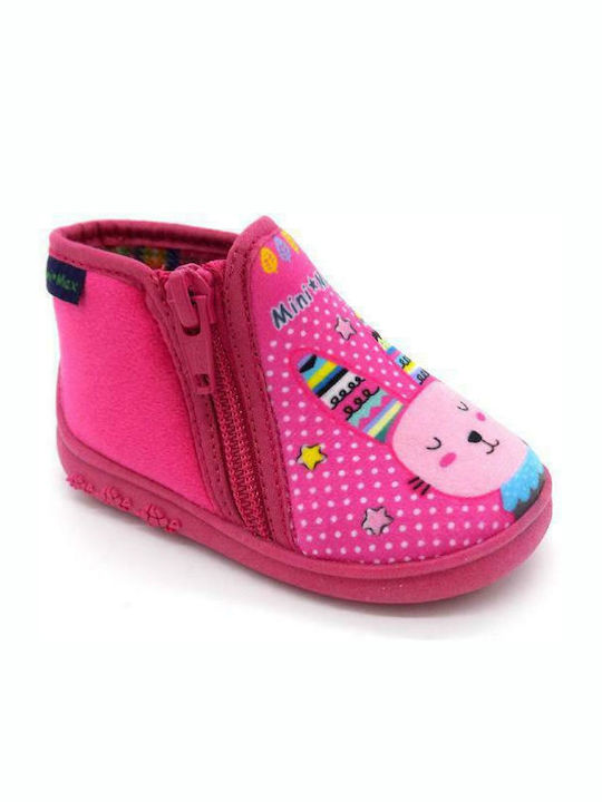 Kinderhausschuhe Stiefel Fuchsie