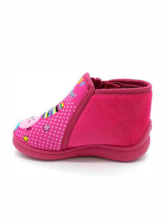 Kinderhausschuhe Stiefel Fuchsie