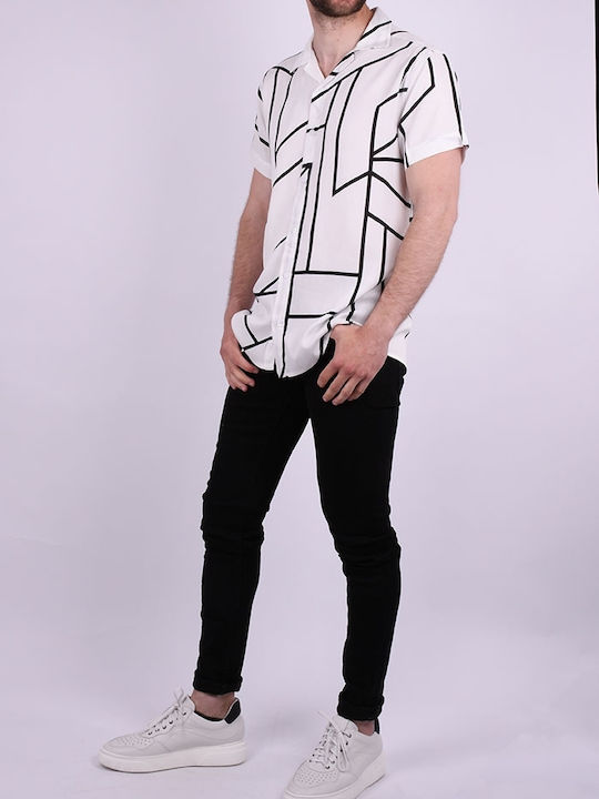 Short Sleeve Shirt With Prints White