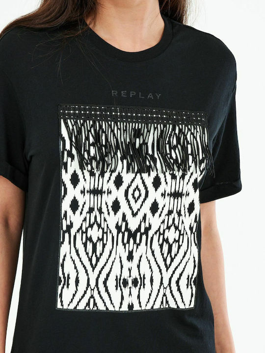Damen T-Shirt Geprüft Schwarz