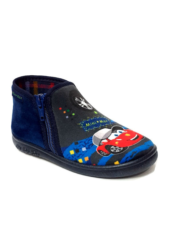 Kinderhausschuhe Stiefel Blau