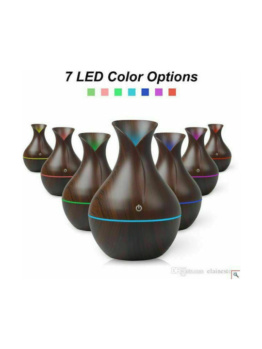 Factory Led Συσκευή Αρωματοθεραπείας Υπερήχων J-036 Καφέ 130ml