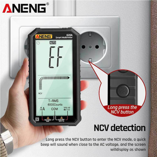 Aneng Aneng 620A Ψηφιακό Πολύμετρο True RMS με Buzzer με Μέτρηση AC / DC / Θερμοκρασίας True RMS