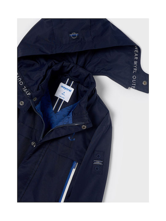 Mayoral Kids Parka Long Windproof Hooded Navy Blue