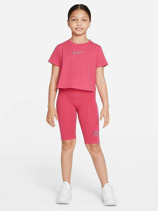 Nike Παιδικό Κολάν Αθλητικό Κοντό Ροζ Sportswear