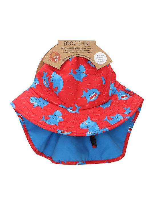 Zoocchini Kids' Hat Fabric Sunscreen Shark Red