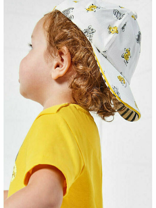 Mayoral Kids' Hat Jockey Fabric White