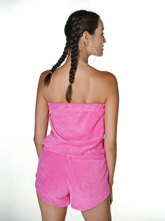 Women's Sleeveless One-piece Shorts Pink