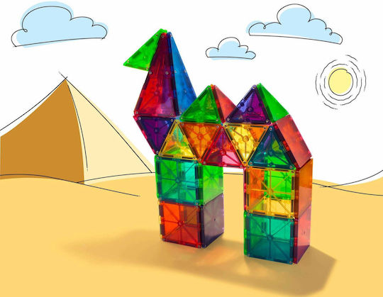 Magna-Tiles Magnetic Construction Toy Clear Colors for Children 3+ years+ Years