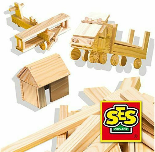 Ses Creative Wooden Construction Toy Set with Pegs for Children 5+ years+ Years