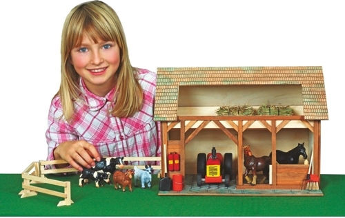 Walachia Παιχνίδι Κατασκευών Ξύλινo Animal Barn Architecture Set για Παιδιά 8+ Ετών