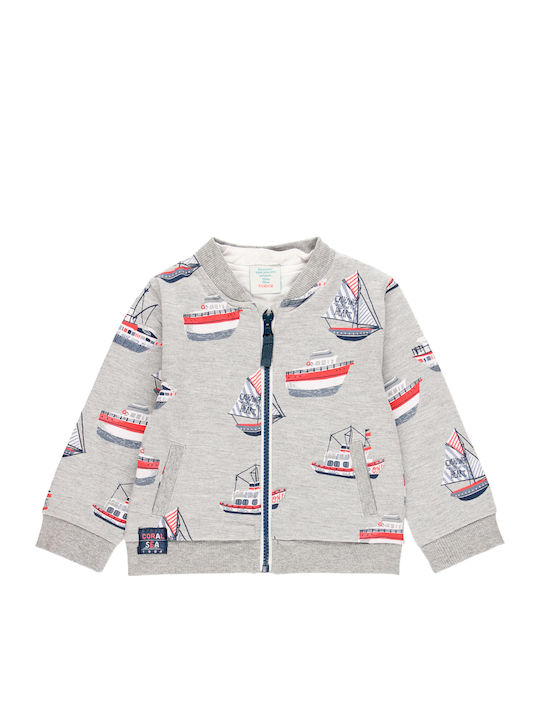 Kids Sweatshirt Cardigan with Hood Gray