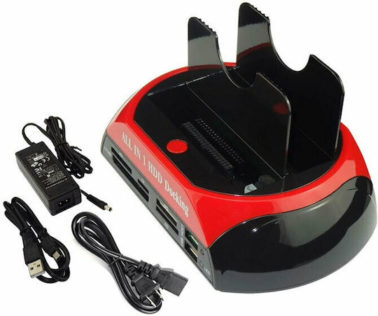 Andowl Q-X001 Docking Station for 2 Hard Drives SATA 3.5" with Connection USB 2.0