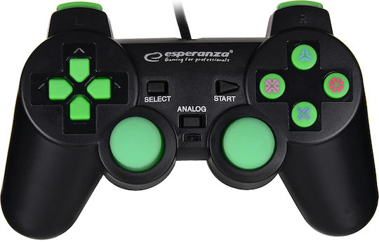 Esperanza Trooper Wired Gamepad for PC / PS3 Black/Green