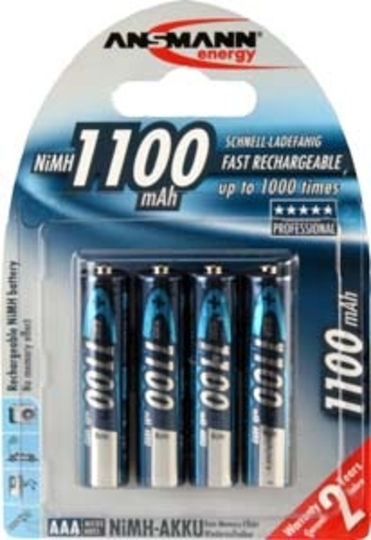 Ansmann Επαναφορτιζόμενες Μπαταρίες AAA Ni-MH 1100mAh 1.2V 4τμχ