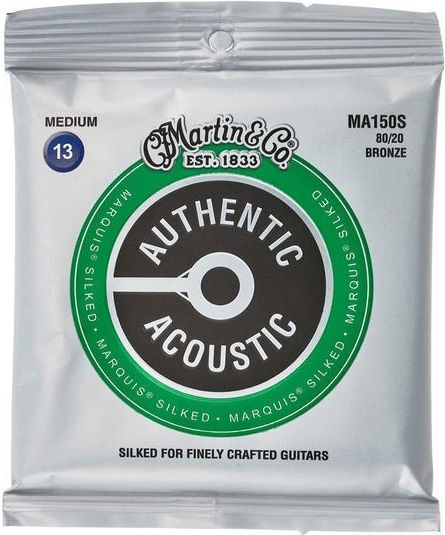 Martin Authentic Akustikgitarrensaiten 80/20 Bronze Einstellen 13 - 56 Zoll Medium