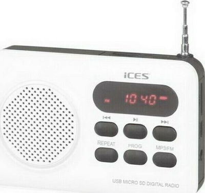 Ices IMPR-112 Tabletop Radio Rechargeable with USB White