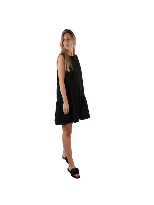 Silvian Heach Summer Mini Dress with Ruffle Black