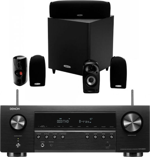 Denon Set de difuzoare Home Cinema 5.2 AVR- S660H + Polk Audio TL-1600 Bundle 135W Negru