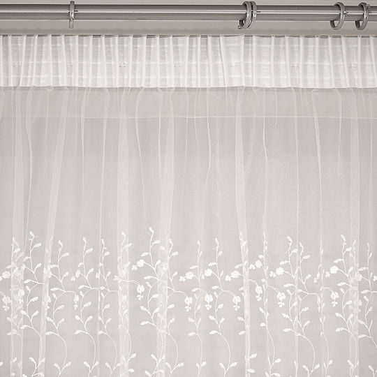 Lino Home Κουρτίνα με Τρέσα Zenio White 280x300εκ.