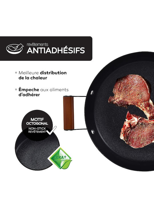 MasterPro Odin Saganaki made of Cast Iron with Non-Stick Coating Black 32cm