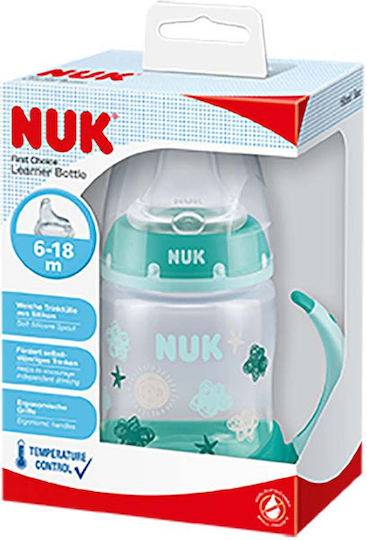 Nuk First Choice Educational Sippy Cup Plastic with Handles Green Clouds - Green for 6m+m+ 150ml