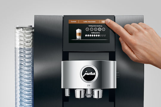 Jura Z10 Signature Line Automatic Espresso Coffee Machine 1450W Pressure 15bar with Grinding Burrs Aluminium Dark Inox 15368