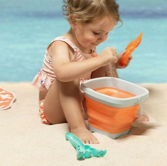 Kiokids Σετ Κουβαδάκι Παραλίας με Αξεσουάρ Πορτοκαλί 3τμχ