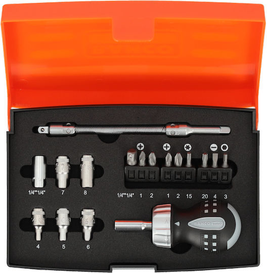 Bahco Screwdriver Socket with 18 Interchangeable Tips