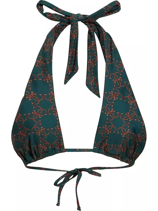 Gât înalt Top bikini Verde