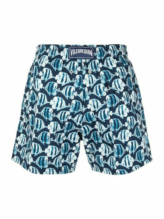 Vilebrequin Fish Men's Swimwear Shorts Navy Blue with Patterns