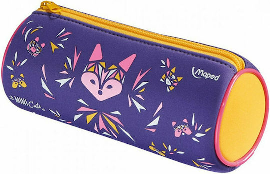 Maped Mini Cute Pencil Case 1pcs Barrel with 1 Compartment Purple