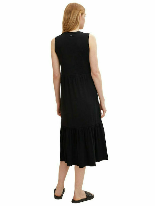 Tom Tailor Sommer Midi Kleid Schwarz