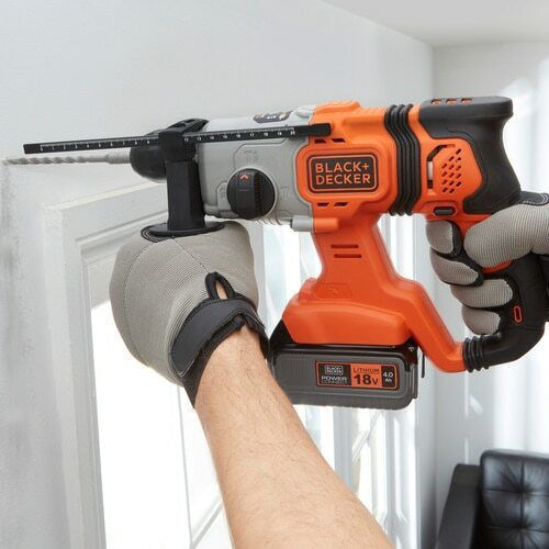 Black & Decker Impact Demolition Hammer Battery 18V 1x4Ah with Chuck SDS Plus BCD900M1K
