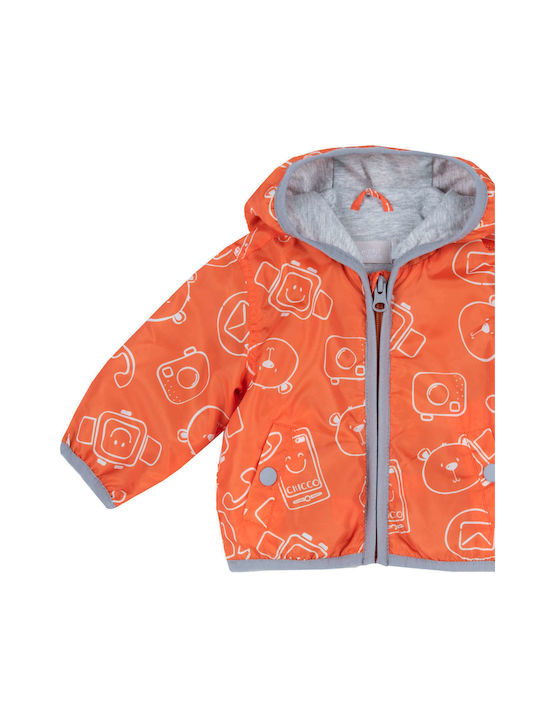 Chicco Kids Casual Jacket short Windproof Hooded Orange