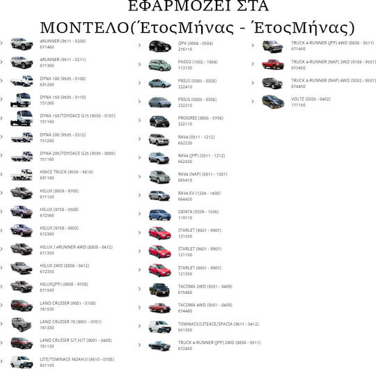 Toyota Car Wiper for Toyota Hilux / Starlet