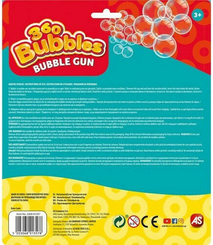 AS 360 Bubbles Όπλο για Μπουρμπουλήθρες (Διάφορα Σχέδια) 1τμχ