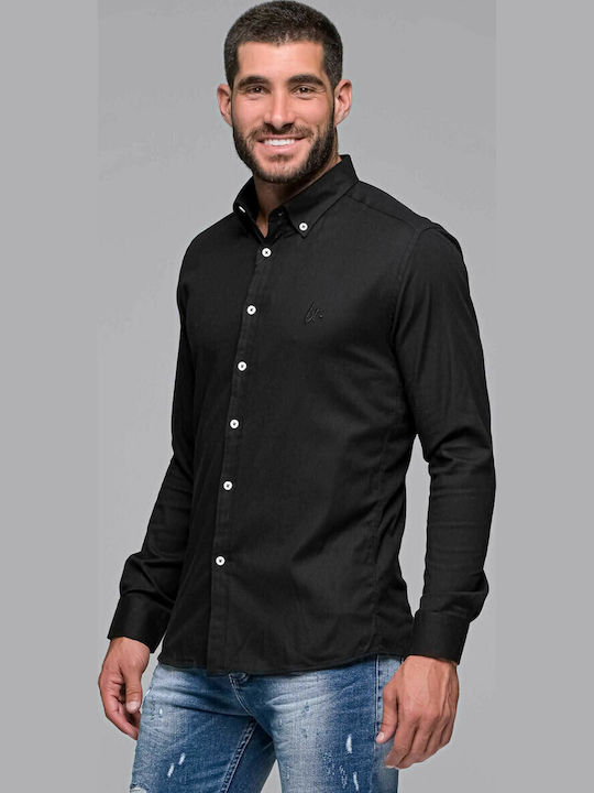 Harmony Long-sleeved Cotton Shirt Black